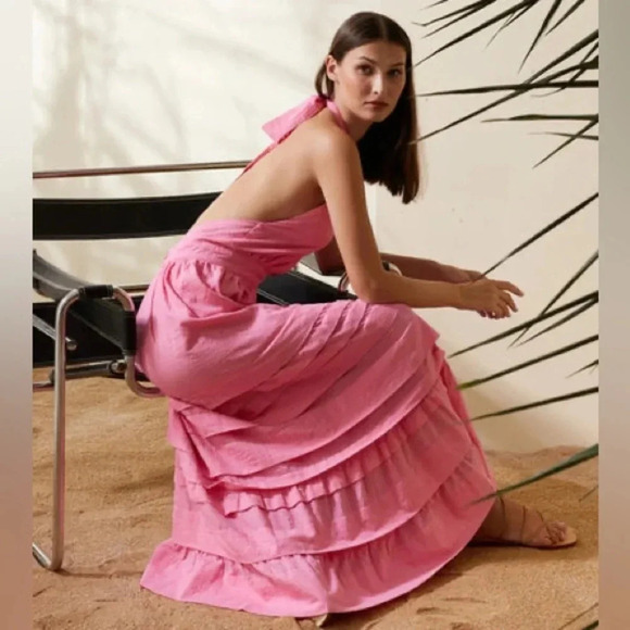 NWT RUE STIIC Backless Cotton Maxi Dress in PEONY PINK Size XS - Picture 15 of 15